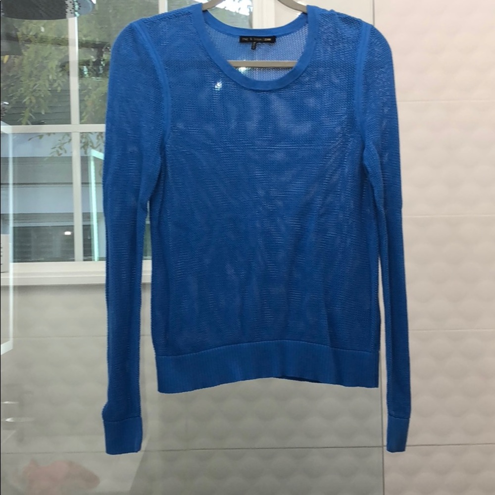 Sheer blue sweater
